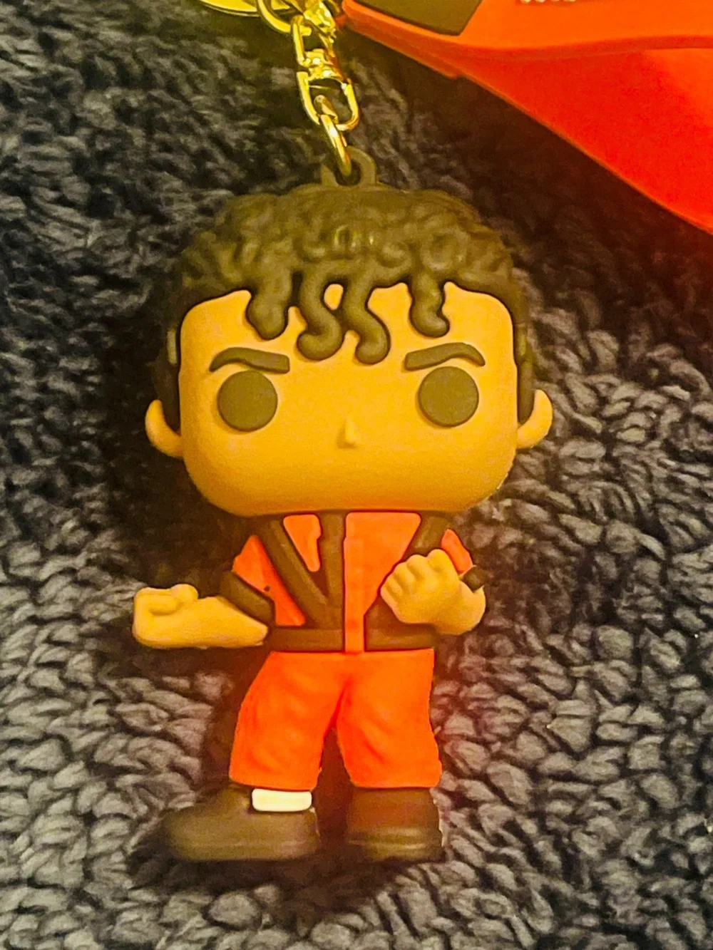 Red Character Keychain with Strap